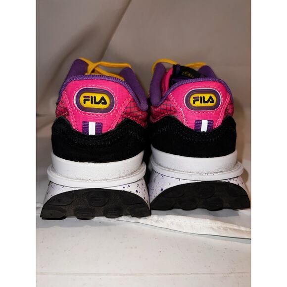 FILA SNEAKER WOMEN RENNO RUNNING LEMON KNOCKOUT PINK BLACK SUEDE SIZE 6.5 - Picture 6 of 8